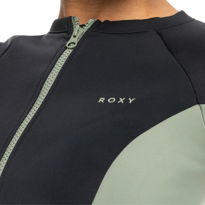 2024 Roxy Pro Wave Front Zip Rash Vest ERJWR03755 - Anthracite